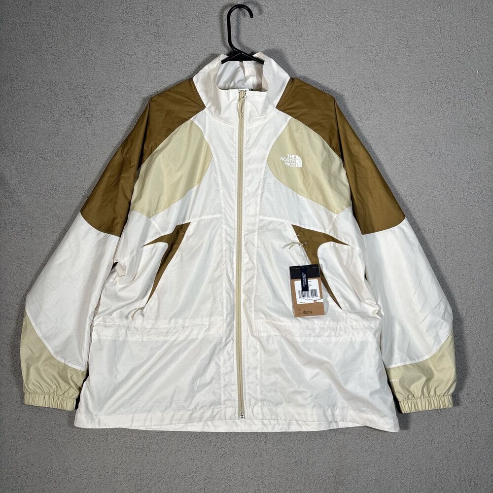 NWT‎ The North Face TNF X Jacket Womens XL Windwall Relaxed Fit White Brown